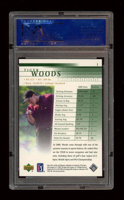2001 Upper Deck Golf #1 Tiger Woods PSA 10