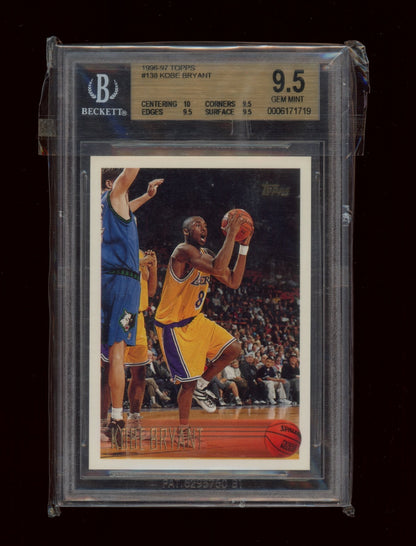 1996-97 Topps #138 Kobe Bryant BGS 9.5 TRUE GEM+