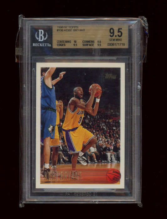 1996-97 Topps #138 Kobe Bryant BGS 9.5 TRUE GEM+