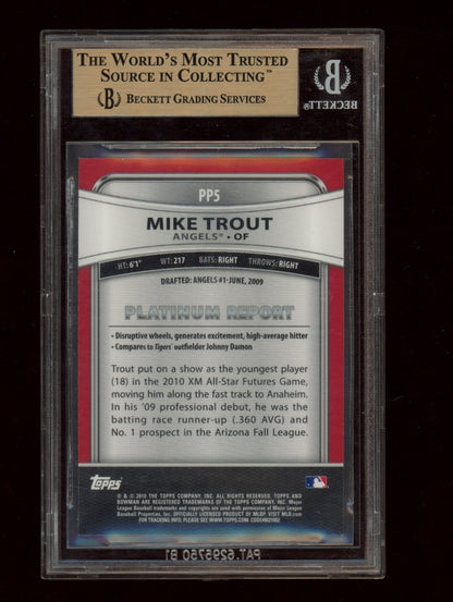 2010 Bowman Platinum Prospects #PP5 Mike Trout BGS 9.5