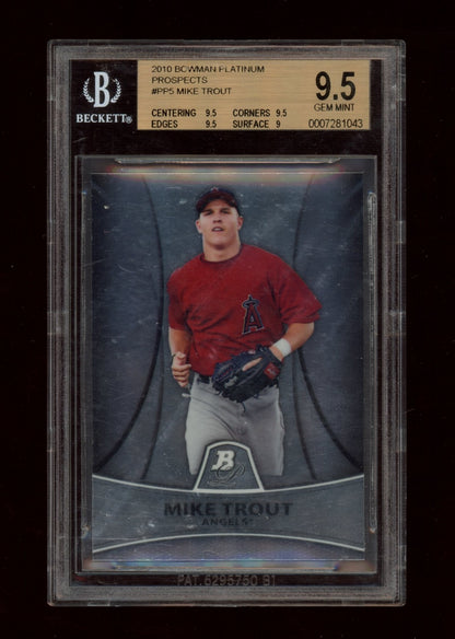 2010 Bowman Platinum Prospects #PP5 Mike Trout BGS 9.5