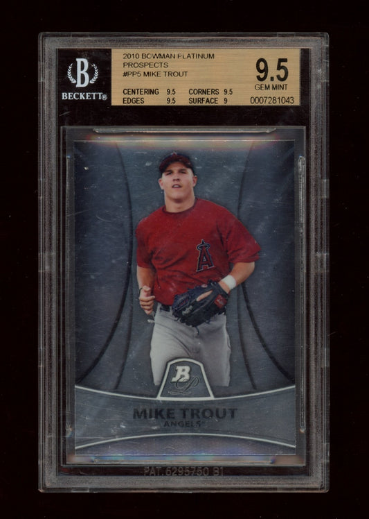 2010 Bowman Platinum Prospects #PP5 Mike Trout BGS 9.5