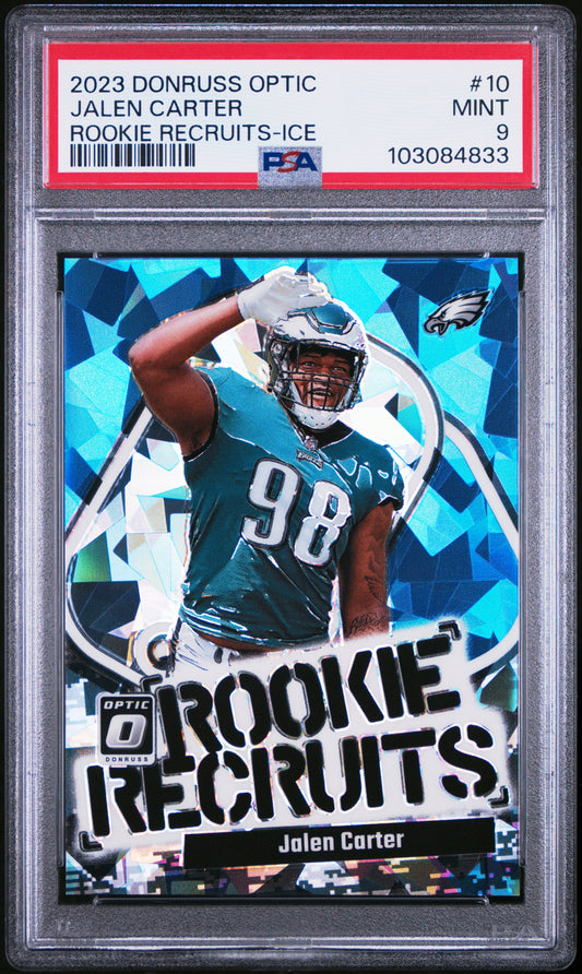 2023 Panini Donruss Optic #10 Jalen Carter Rookie Recruits-Ice PSA 9
