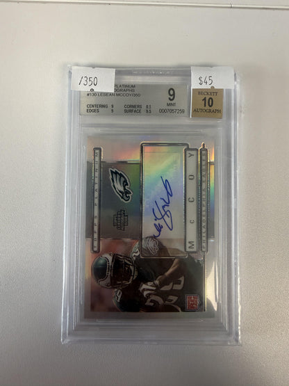2009 Topps Platinum #130 LeSean McCoy Rookie Autographs BGS 9 #/350
