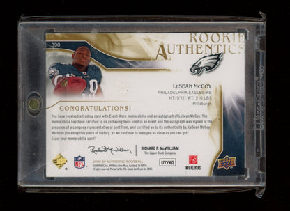 2009 SP Authentic #390 LeSean McCoy Rookie Authentics Gold #/25