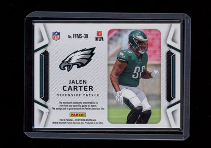 2023 Panini Certified #FFMS-39 Jalen Carter Freshman Fabric Sig Gold #/25