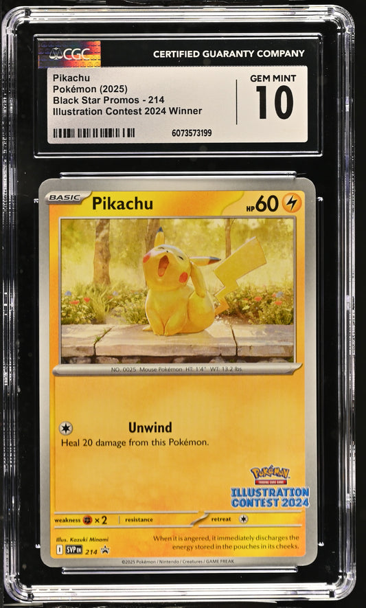2025 Black Star Promos #214 Pikachu CGC 10