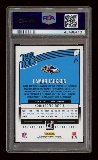 2018 Panini Donruss #317 Lamar Jackson PSA 10