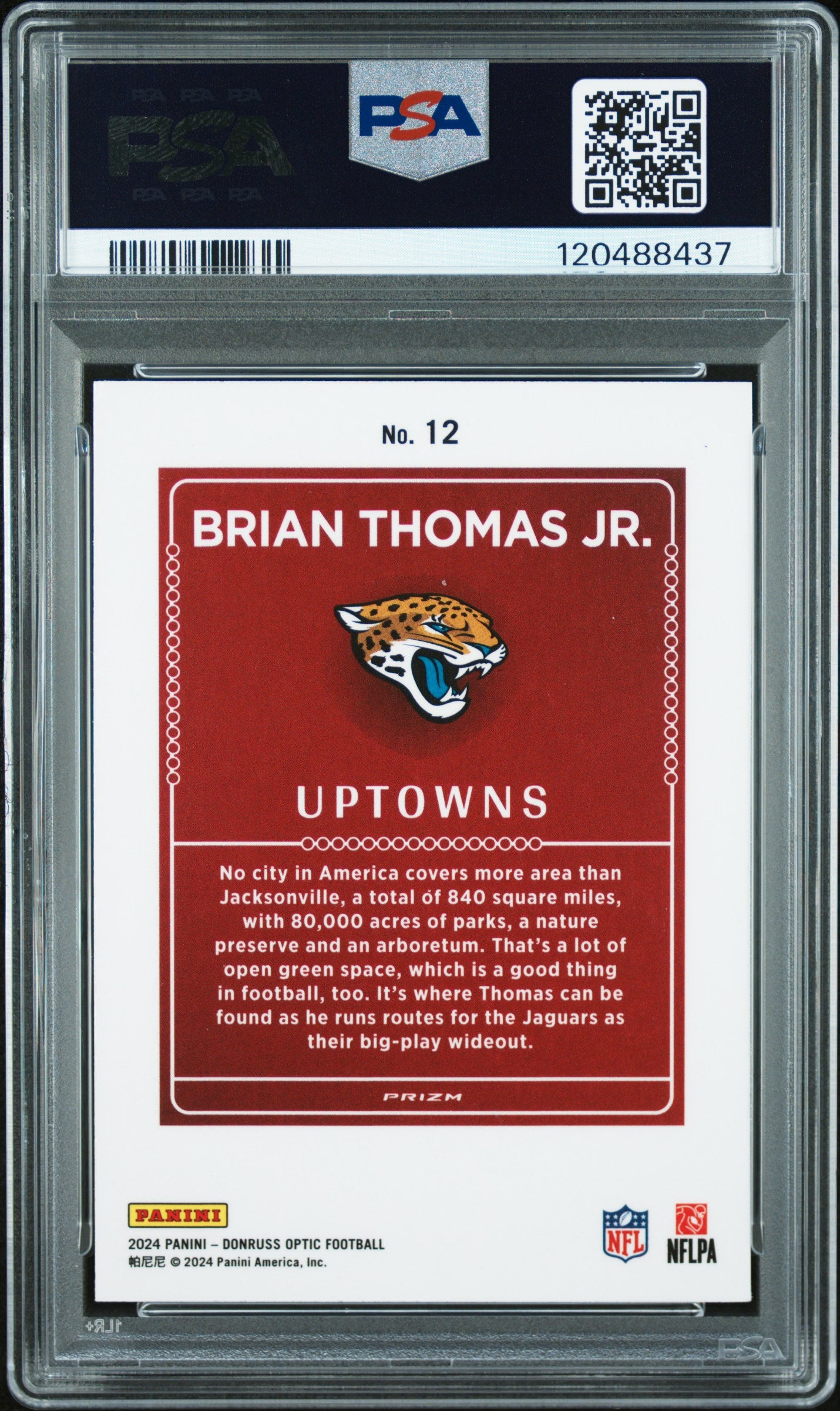 2024 Panini Donruss Optic Uptowns #12 Brian Thomas Jr. PSA 9