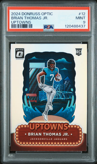 2024 Panini Donruss Optic Uptowns #12 Brian Thomas Jr. PSA 9
