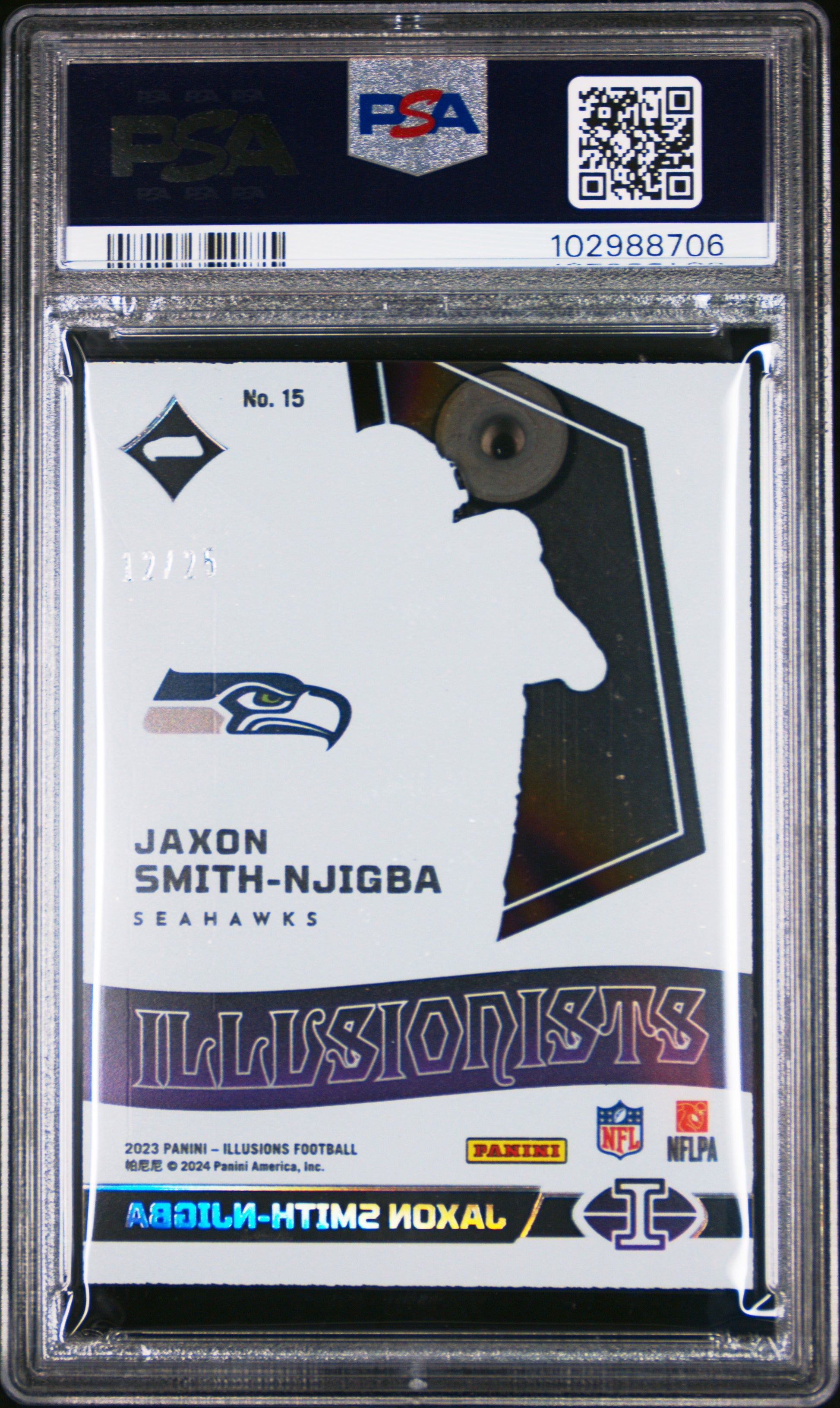 2023 Panini Illusions #15 Jaxon Smith-Njigba Illusionists Gold PSA 9