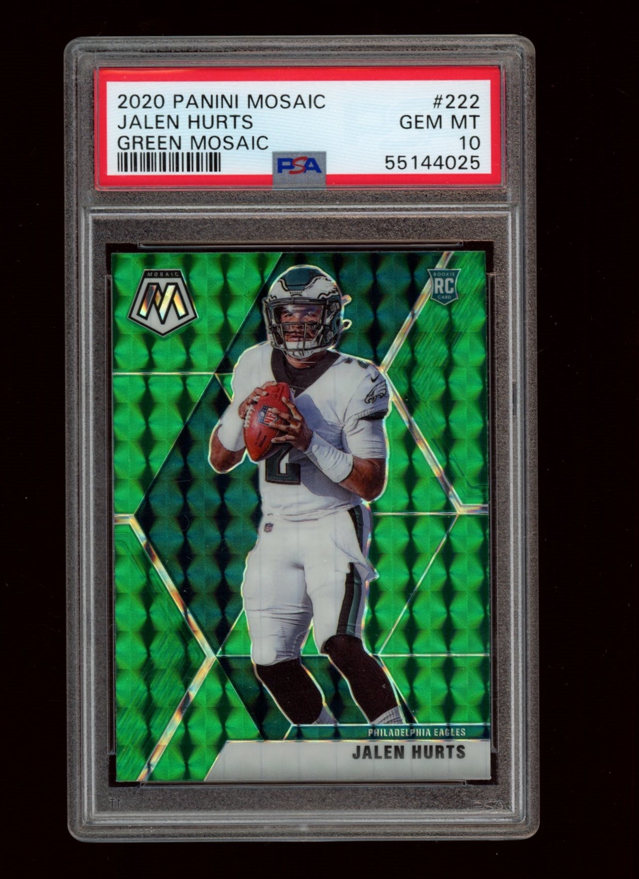 2020 Panini Mosaic #222 Jalen Hurts Green Mosaic PSA 10