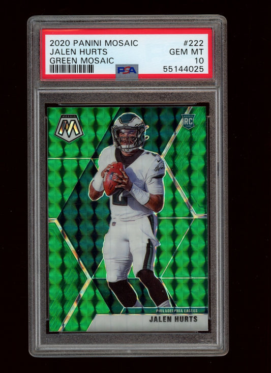 2020 Panini Mosaic #222 Jalen Hurts Green Mosaic PSA 10