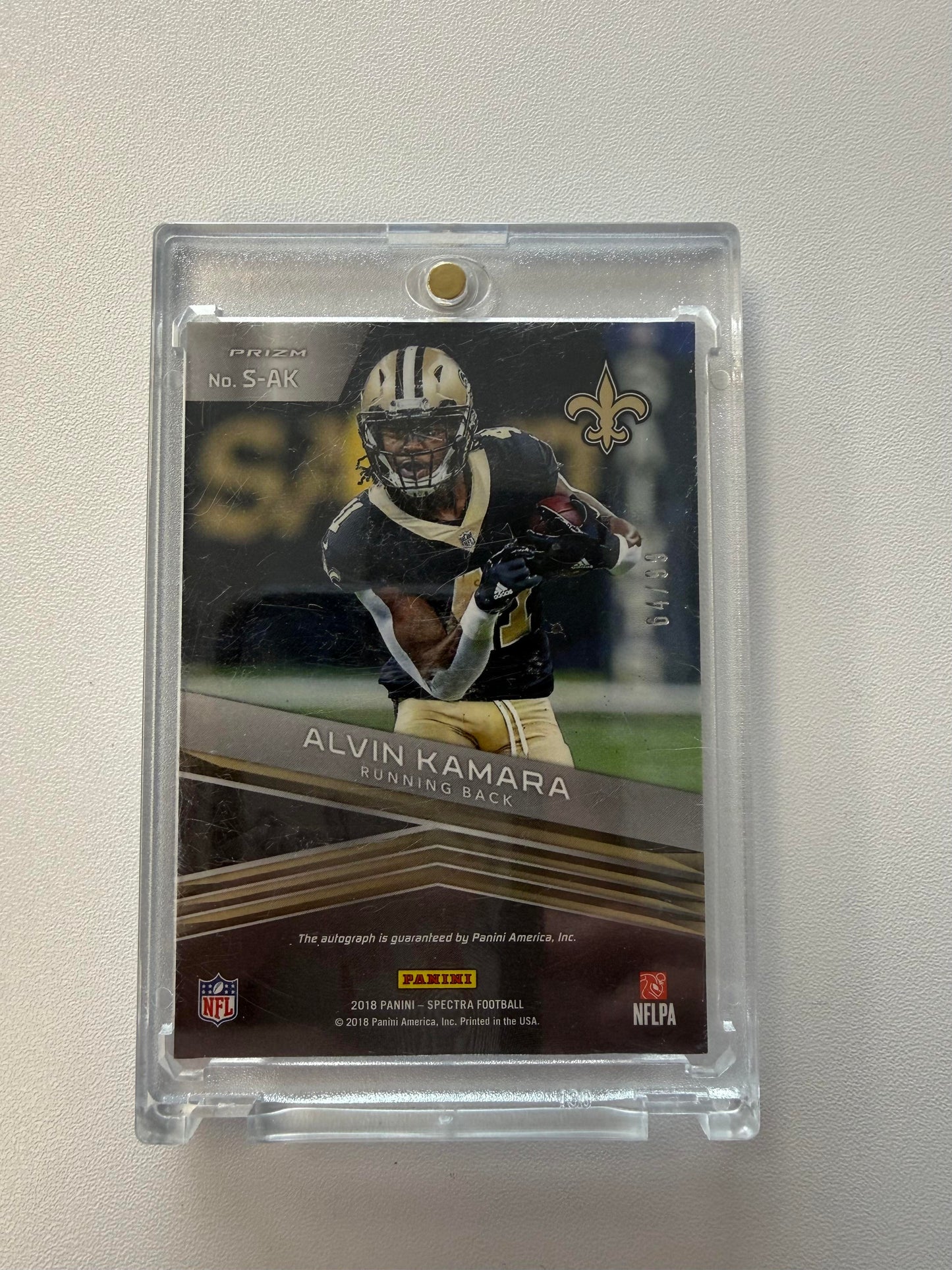 2018 Panini Spectra #S-AK Alvin Kamara Signatures Silver /99