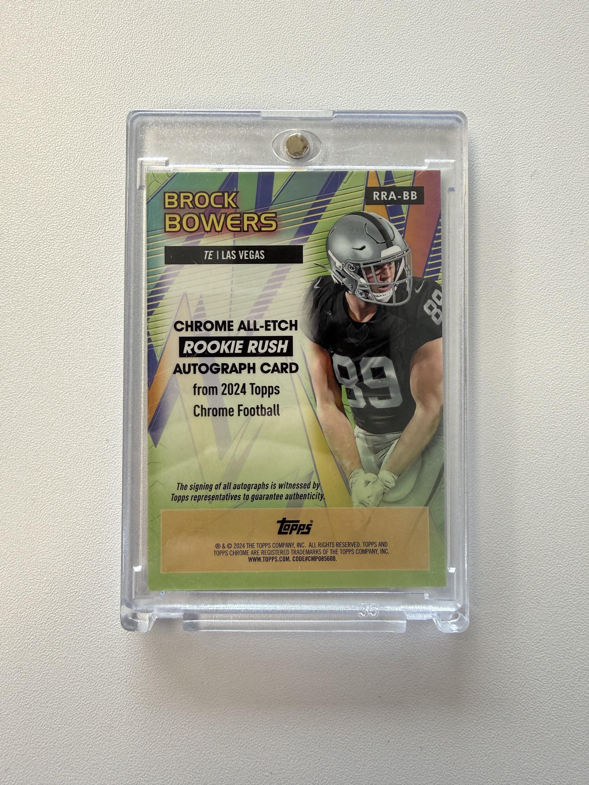 2024 Topps Chrome #RRA-BB Brock Bowers Chrome All-Etch Rookie Rush Auto