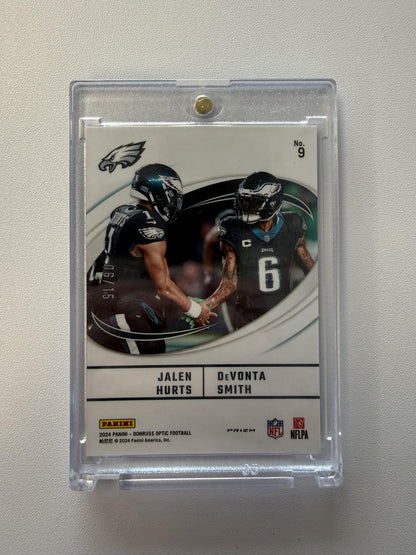 2024 Donruss Optic #9 DeVonta Smith / Jalen Hurts Best Tuddys Ice #/15