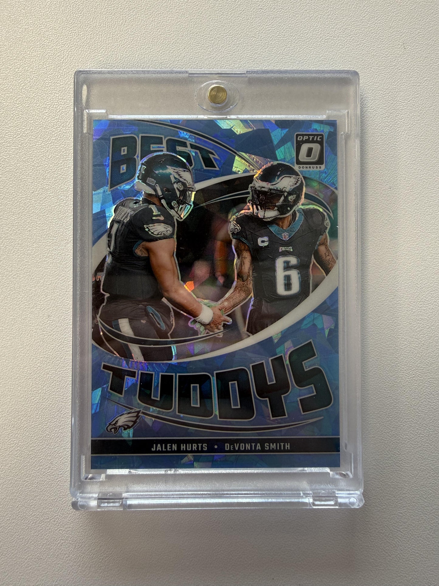 2024 Donruss Optic #9 DeVonta Smith / Jalen Hurts Best Tuddys Ice #/15