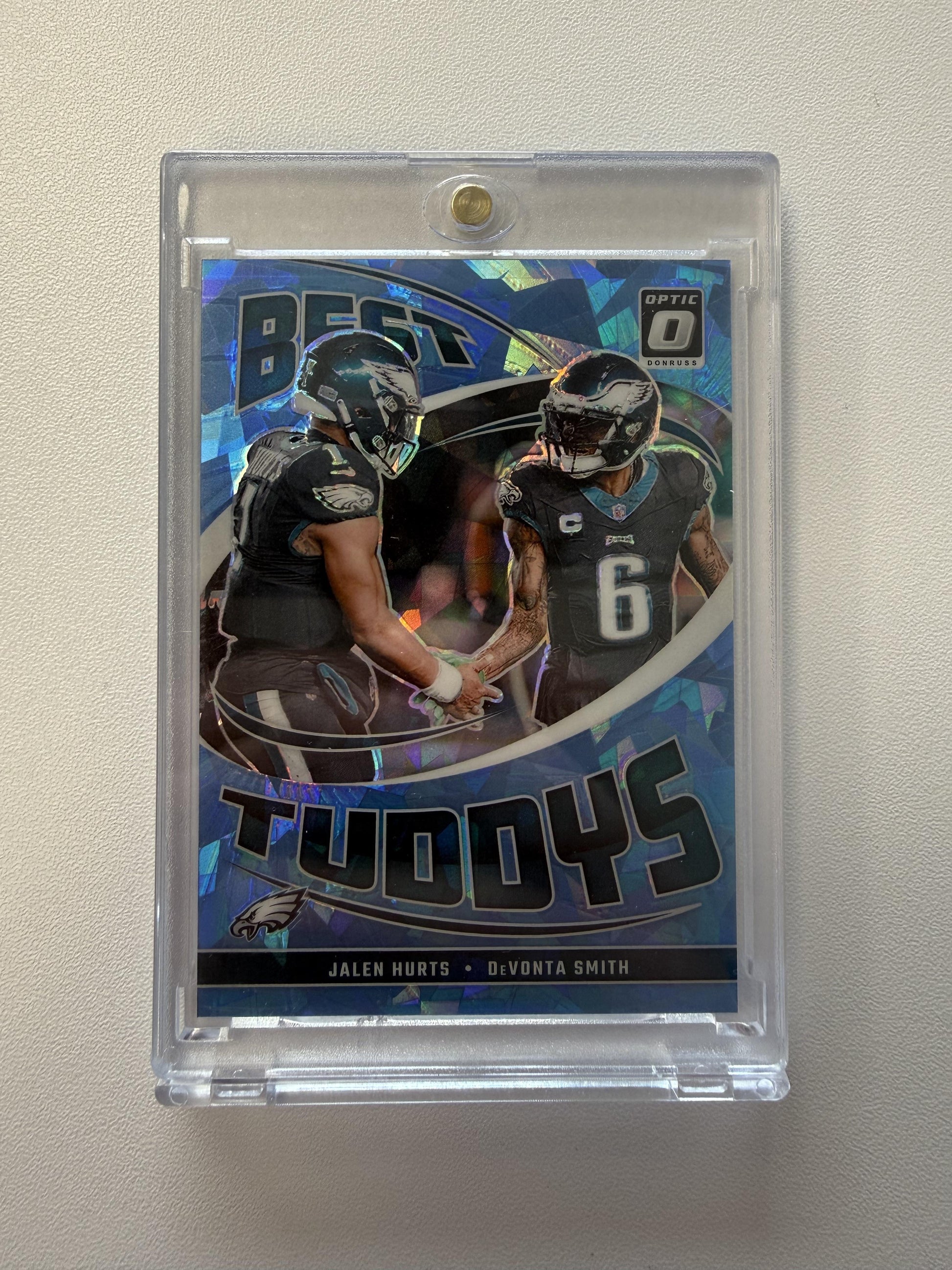 2024 Donruss Optic #9 DeVonta Smith / Jalen Hurts Best Tuddys Ice #/15