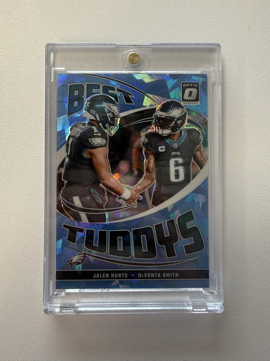 2024 Donruss Optic #9 DeVonta Smith / Jalen Hurts Best Tuddys Ice #/15