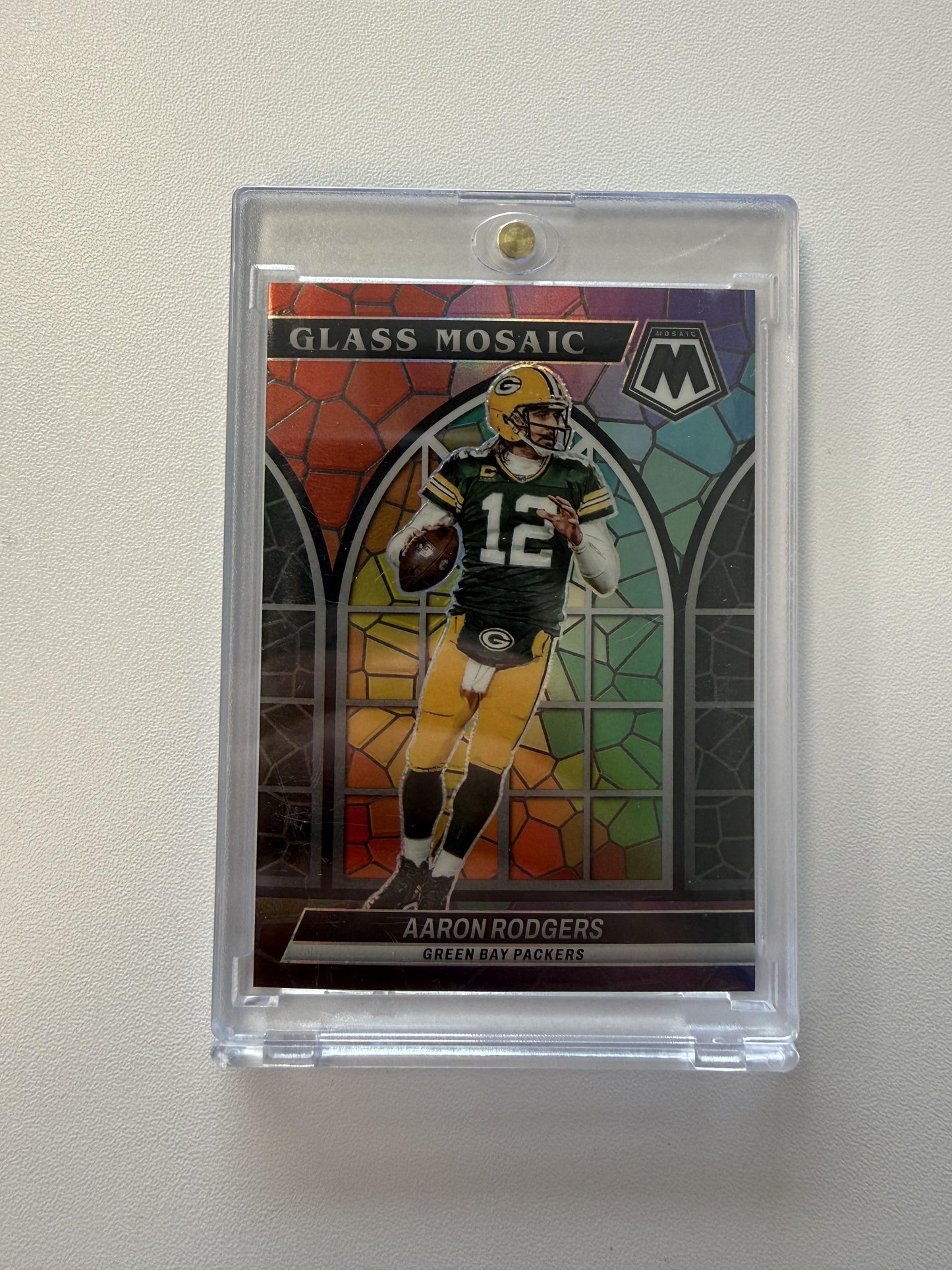 2022 Panini Mosaic #GM-9 Aaron Rodgers Glass Mosaic