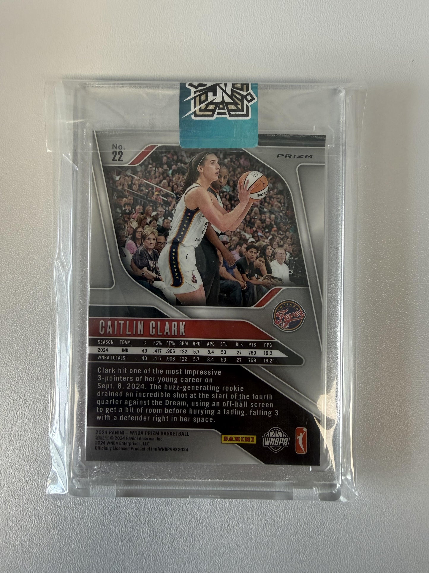 2024 Panini Prizm WNBA #22 Caitlin Clark Ice Orange Prizms