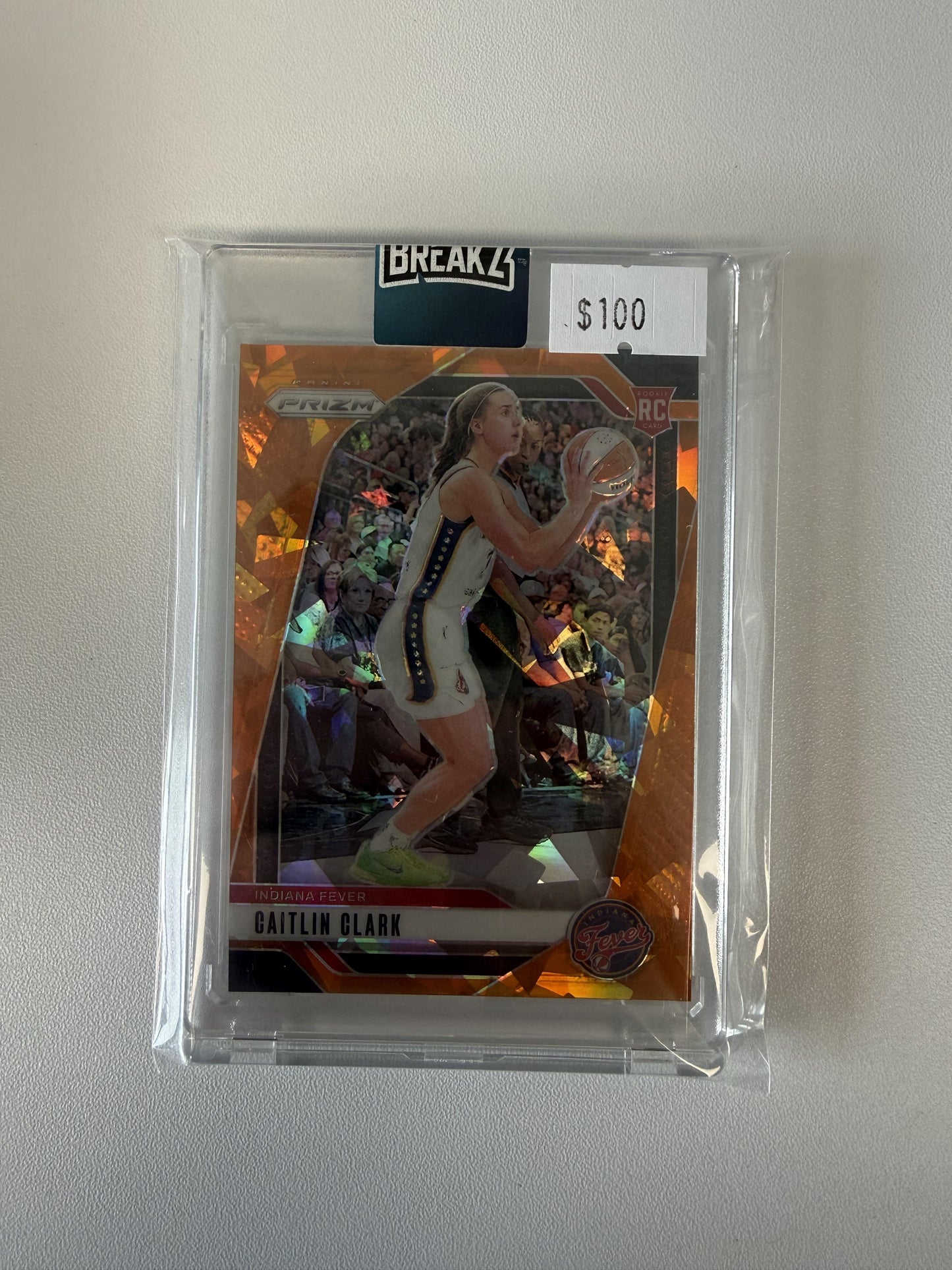 2024 Panini Prizm WNBA #22 Caitlin Clark Ice Orange Prizms