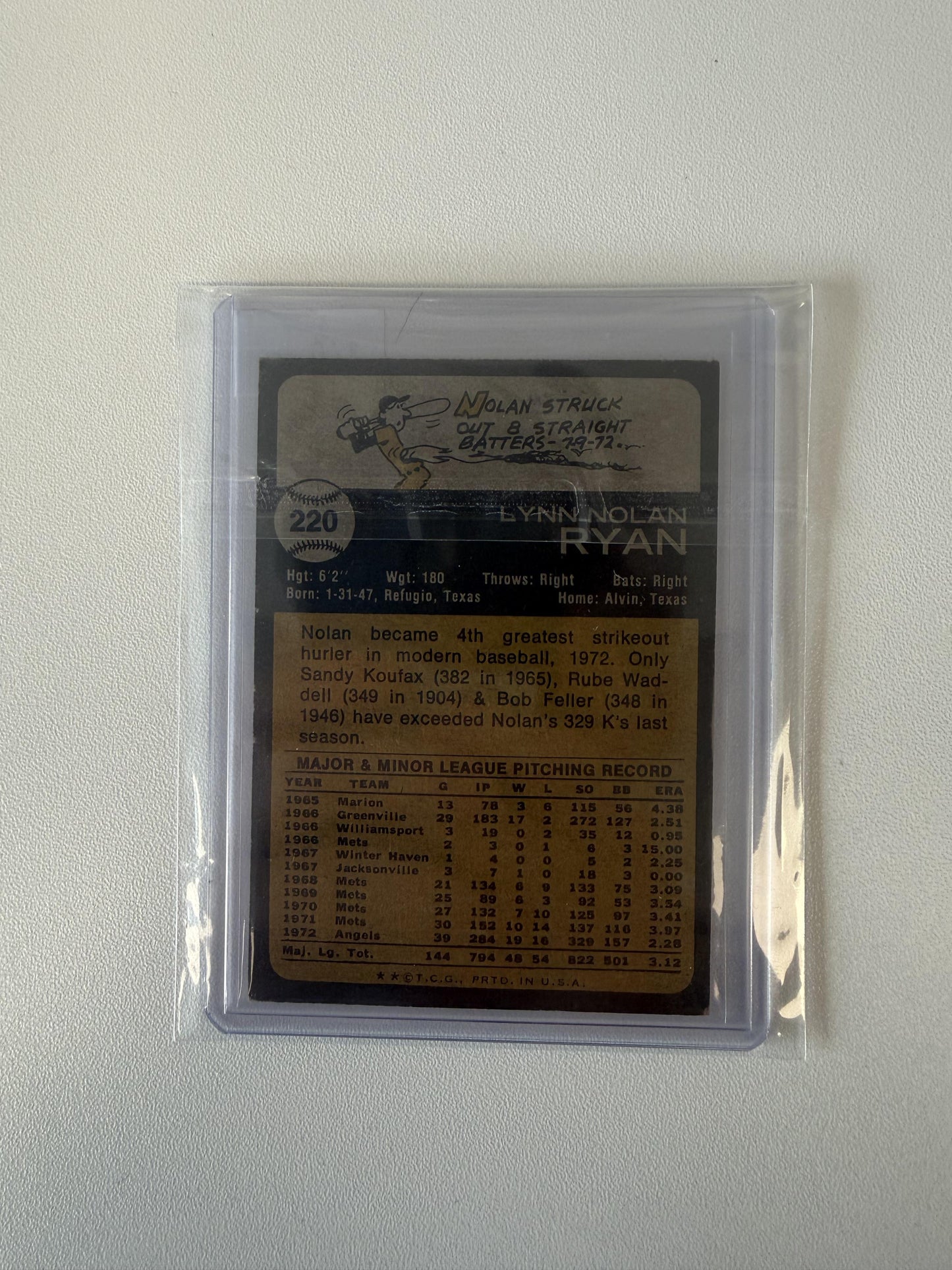 1973 Topps #220 Nolan Ryan
