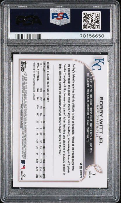 2022 Topps Mlb 3d #7 Bobby Witt Jr. PSA 10