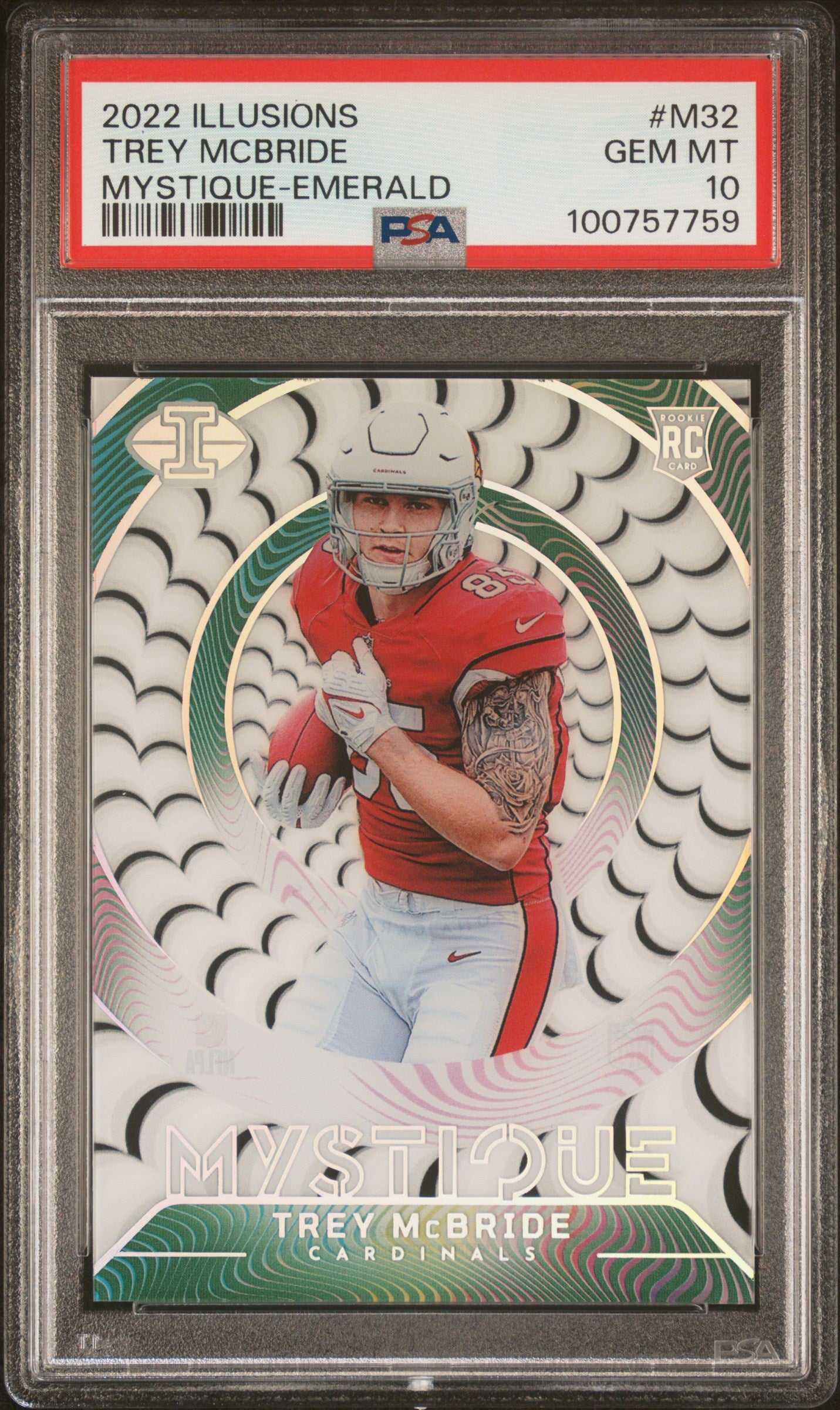2022 Panini Illusions Mystique #M32 Trey Mcbride Mystique-Emerald PSA 10
