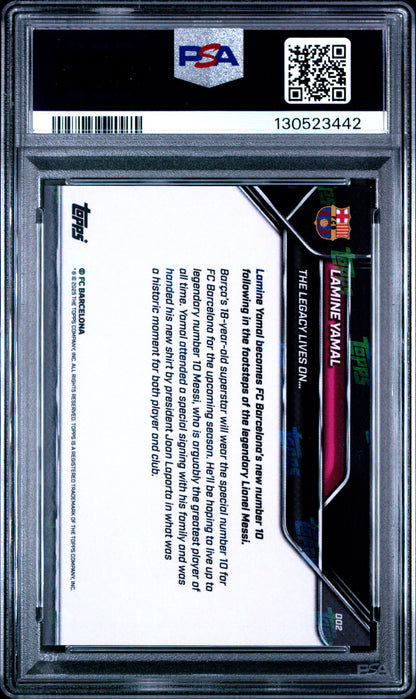 2025-2026 Topps Now Fc Barcelona #2 Lamine Yamal PSA 10
