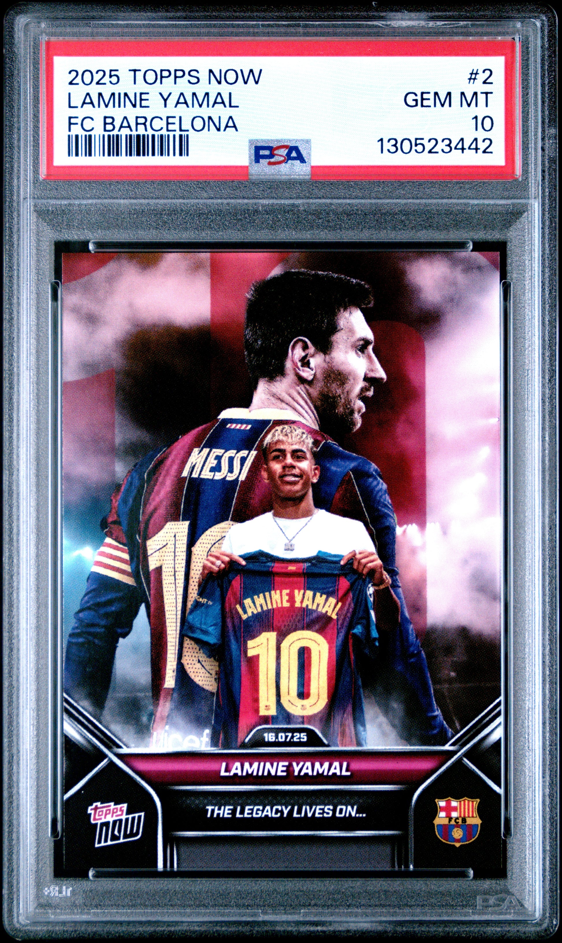 2025-2026 Topps Now Fc Barcelona #2 Lamine Yamal PSA 10