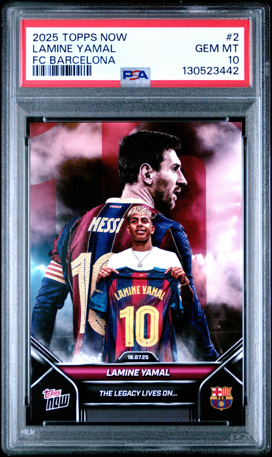 2025-2026 Topps Now Fc Barcelona #2 Lamine Yamal PSA 10