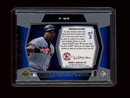 2003 Upper Deck Ultimate Collection #P-MR Manny Ramirez Game Patch #/99