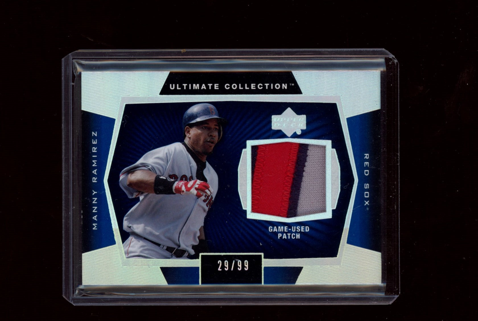 2003 Upper Deck Ultimate Collection #P-MR Manny Ramirez Game Patch #/99