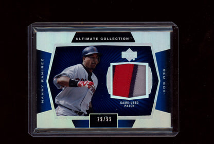 2003 Upper Deck Ultimate Collection #P-MR Manny Ramirez Game Patch #/99
