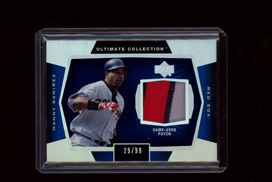 2003 Upper Deck Ultimate Collection #P-MR Manny Ramirez Game Patch #/99