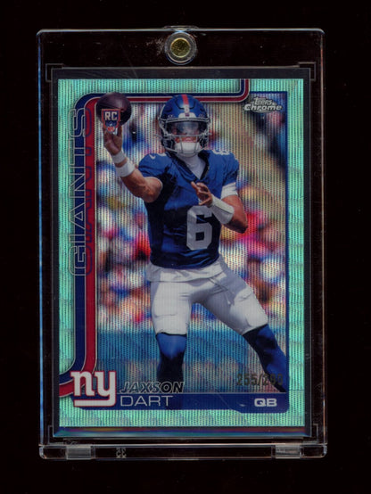 2025 Topps Chrome #306 Jaxson Dart Teal Wave Refractor #/299