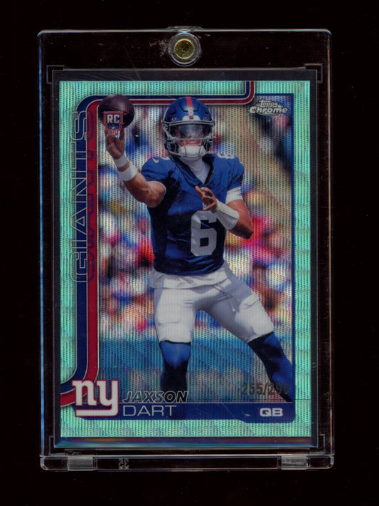 2025 Topps Chrome #306 Jaxson Dart Teal Wave Refractor #/299