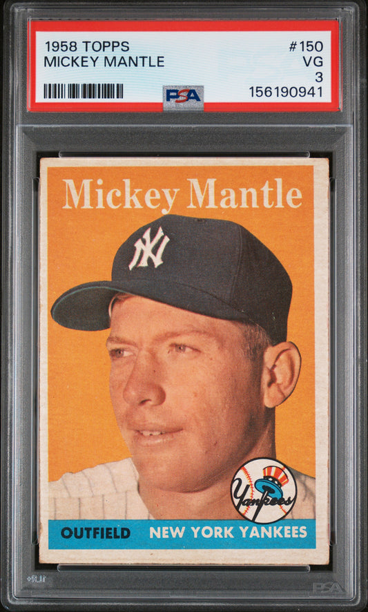 1958 Topps #150 Mickey Mantle PSA 3