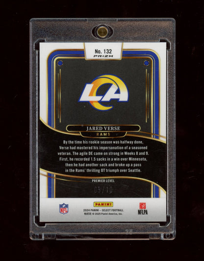 2024 Panini Select #132 Jared Verse Gold Prizm Shock #/10