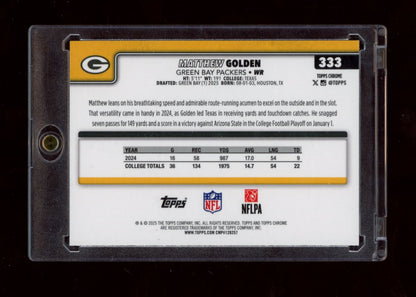 2025 Topps Chrome #333 Matthew Golden Green Refractor #/99