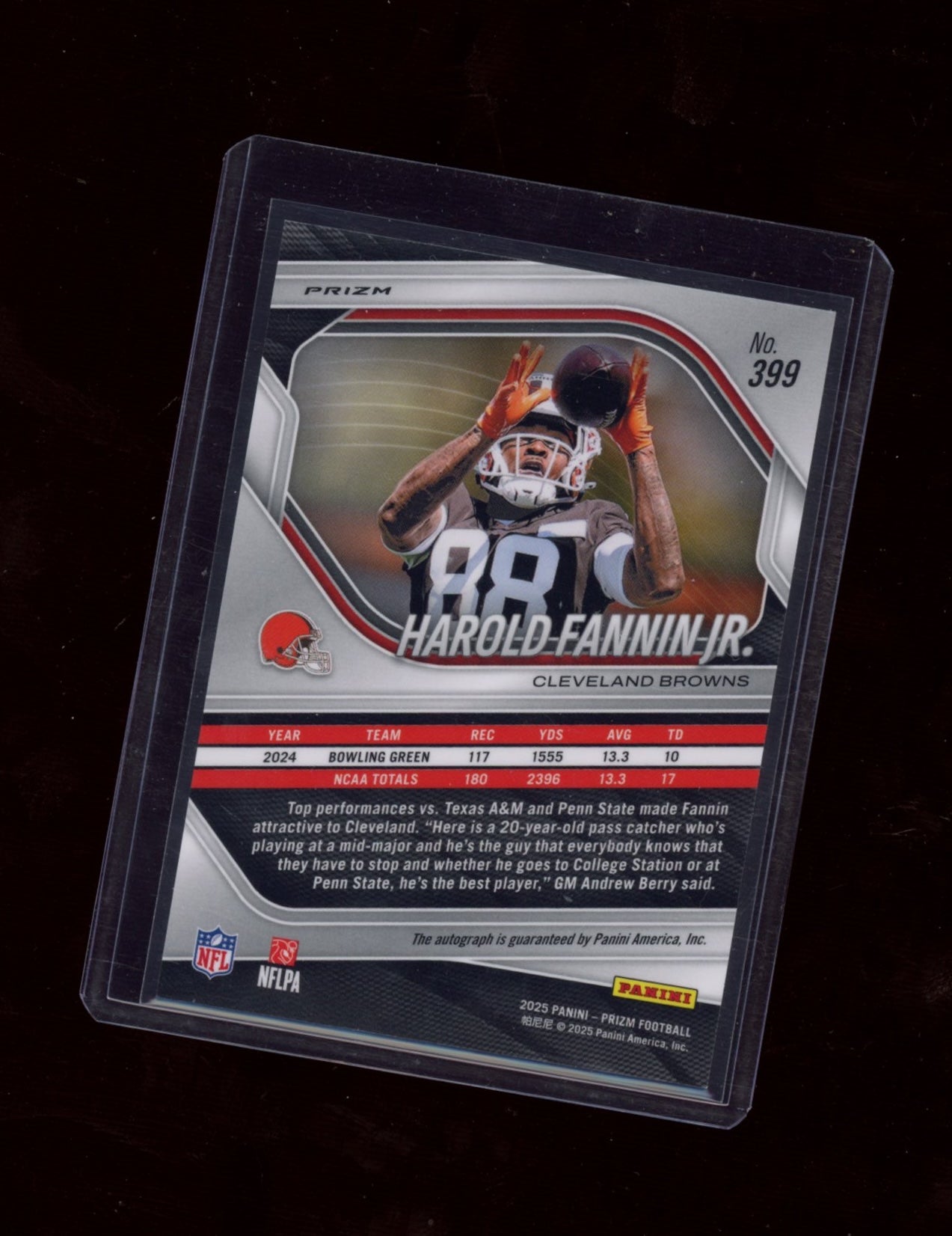 2025 Panini Prizm #399 Harold Fannin Jr. Prizm Autographs Silver
