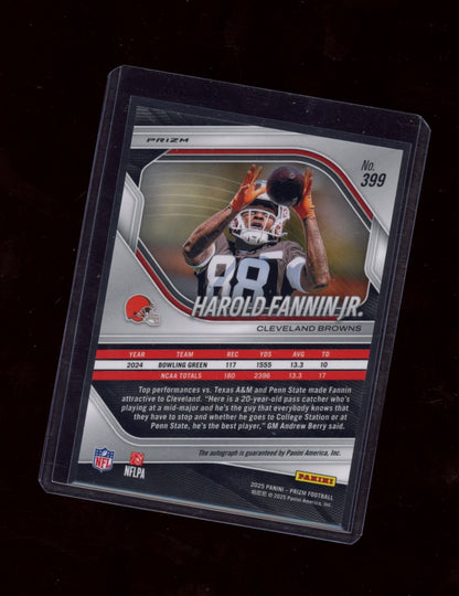 2025 Panini Prizm #399 Harold Fannin Jr. Prizm Autographs Silver