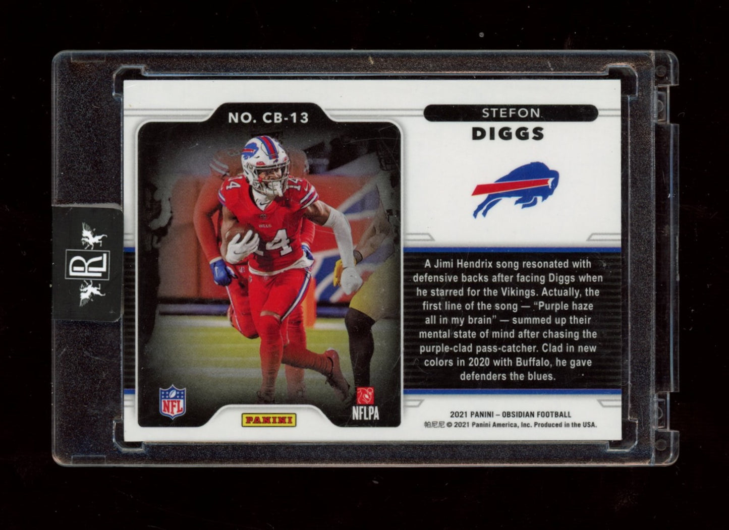 2021 Panini Obsidian #CB-13 Stefon Diggs Color Blast Black
