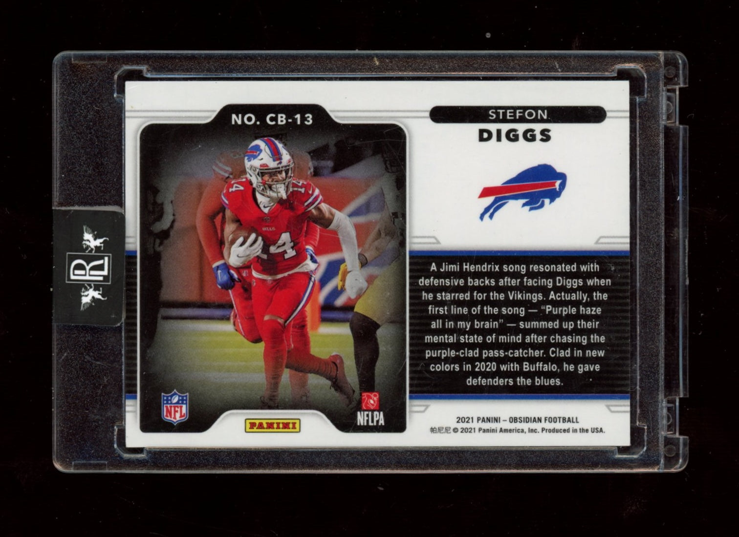 2021 Panini Obsidian #CB-13 Stefon Diggs Color Blast Black