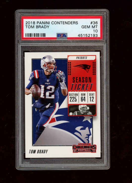2018 Panini Contenders #36 Tom Brady PSA 10