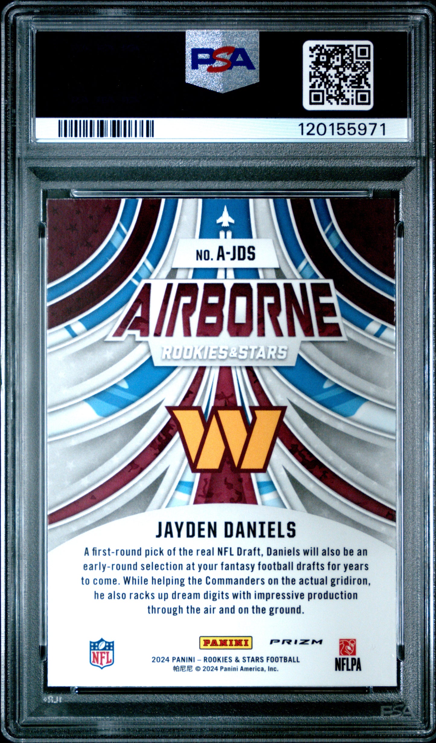 2024 Panini Rookies & Stars Airborne #AJDS Jayden Daniels Red Plaid PSA 10