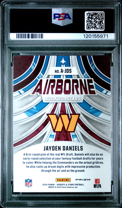 2024 Panini Rookies & Stars Airborne #AJDS Jayden Daniels Red Plaid PSA 10