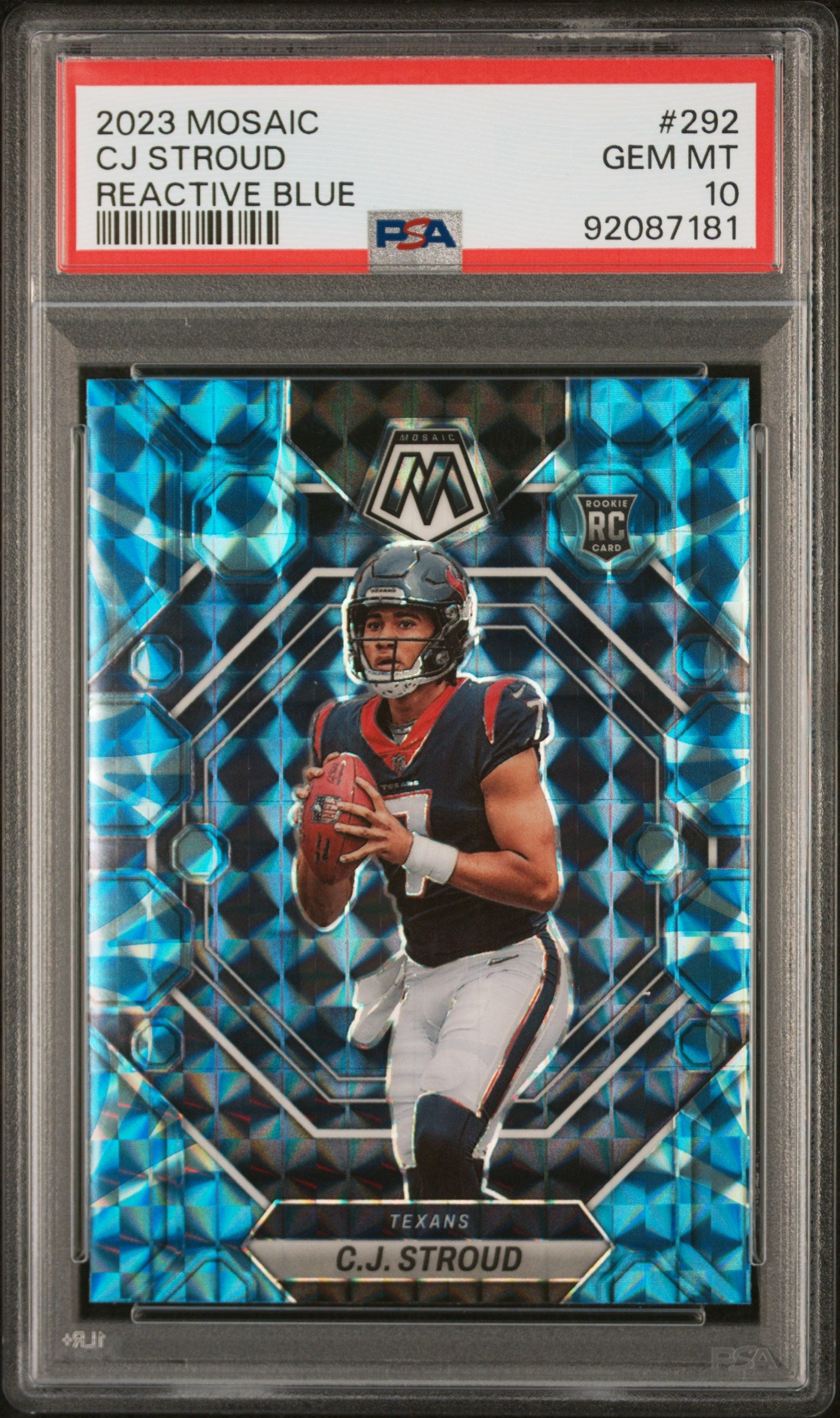 2023 Panini Mosaic #292 Cj Stroud Reactive Blue PSA 10