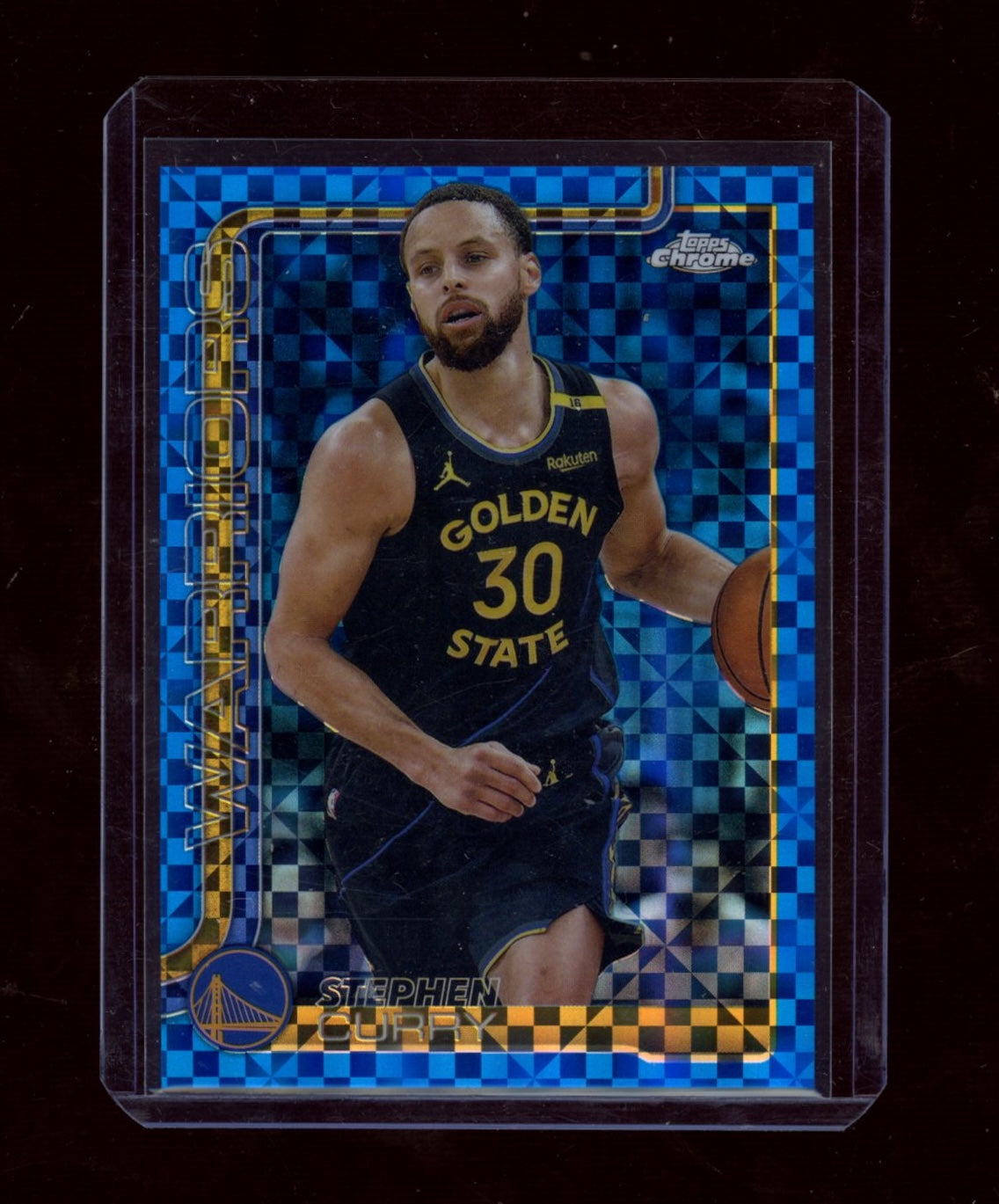 2025-26 Topps Chrome #201 Stephen Curry Blue X-Fractor